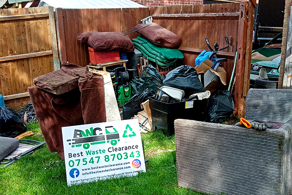 Household waste ready to dispose of.